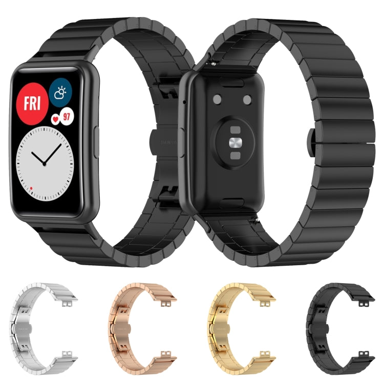 For Huawei Watch Fit Stainless Steel Watch Band(Black)