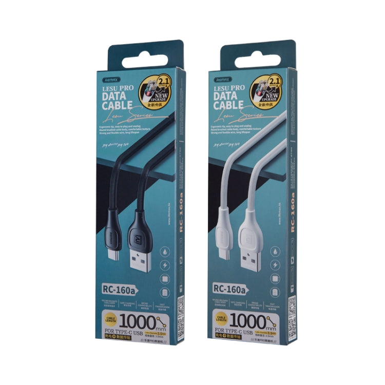 Remax RC-160a 2.1A Type-C / USB-C Lesu Pro Series Charging Data Cable, Length: 1m (Black)