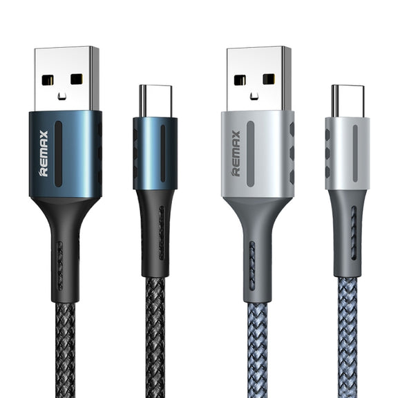 Remax RC-003a 2.4A Type-C / USB-C Barrett Series Charging Data Cable, Length: 1m(Black)