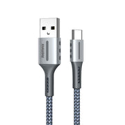 Remax RC-003a 2.4A Type-C / USB-C Barrett Series Charging Data Cable, Length: 1m(Silver)