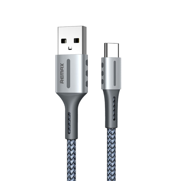 Remax RC-003a 2.4A Type-C / USB-C Barrett Series Charging Data Cable, Length: 1m(Silver)