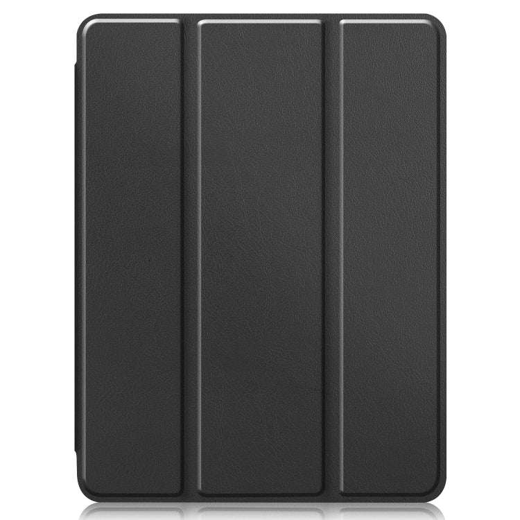 For iPad Pro 11 2022 / 2021 Pure Color Horizontal Flip TPU + PU Leather Tablet Case with Three-folding Holder & Sleep / Wake-up Function & Pen Slot(Black)
