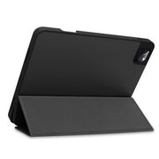 For iPad Pro 11 2022 / 2021 Pure Color Horizontal Flip TPU + PU Leather Tablet Case with Three-folding Holder & Sleep / Wake-up Function & Pen Slot(Black)