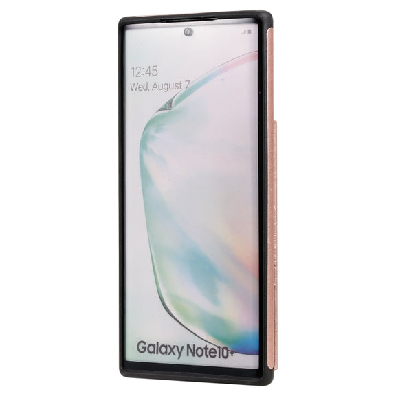 For Samsung Galaxy Note 10 Pro Flower Embossing Pattern Shockproof Protective Case with Holder & Card Slots & Photo Frame(Rose Gold)
