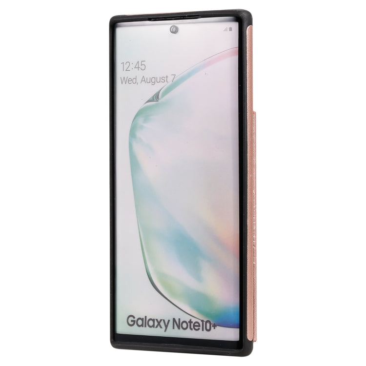 For Samsung Galaxy Note 10 Pro Flower Embossing Pattern Shockproof Protective Case with Holder & Card Slots & Photo Frame(Rose Gold)
