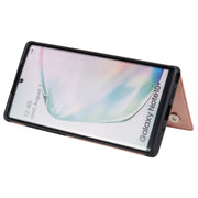 For Samsung Galaxy Note 10 Pro Flower Embossing Pattern Shockproof Protective Case with Holder & Card Slots & Photo Frame(Rose Gold)