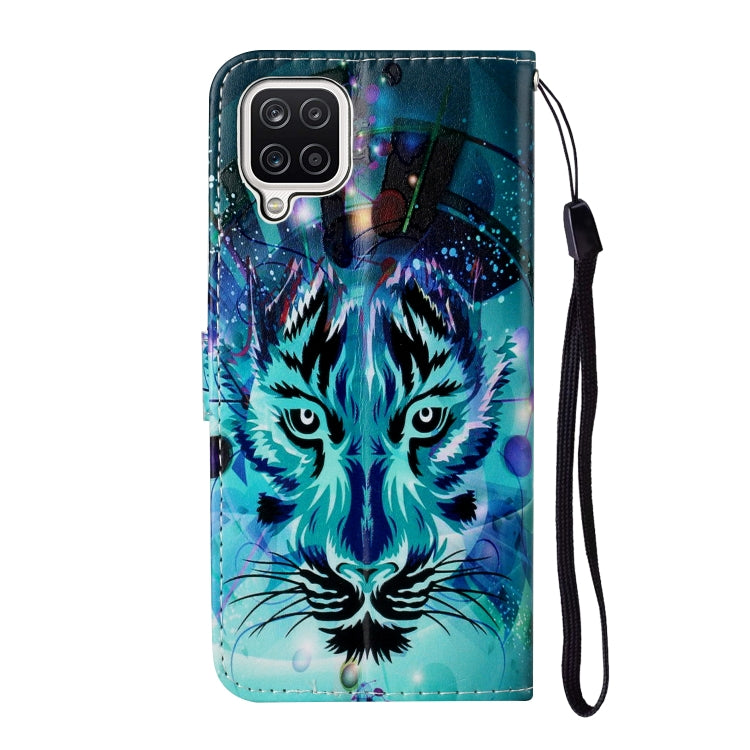 For Samsung Galaxy A12 Oil Embossed Coloured Drawing Pattern Horizontal Flip PU Leather Case with Holder & Card Slots & Wallet(Wolf)