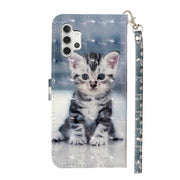For Samsung Galaxy A32 5G 3D Pattern Horizontal Flip PU Leather Case with Holder & Card Slots & Wallet(Cat)