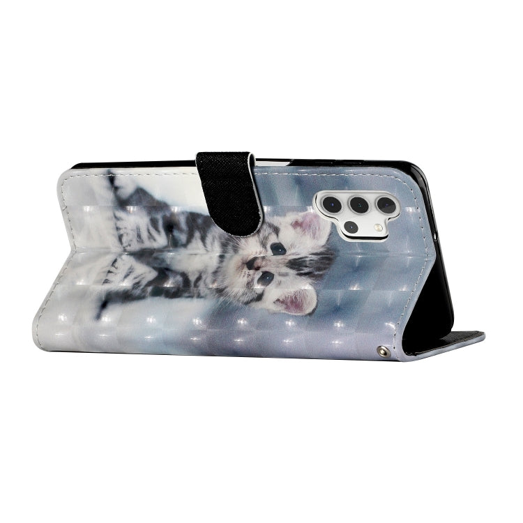 For Samsung Galaxy A32 5G 3D Pattern Horizontal Flip PU Leather Case with Holder & Card Slots & Wallet(Cat)