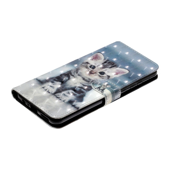 For Samsung Galaxy A32 5G 3D Pattern Horizontal Flip PU Leather Case with Holder & Card Slots & Wallet(Cat)