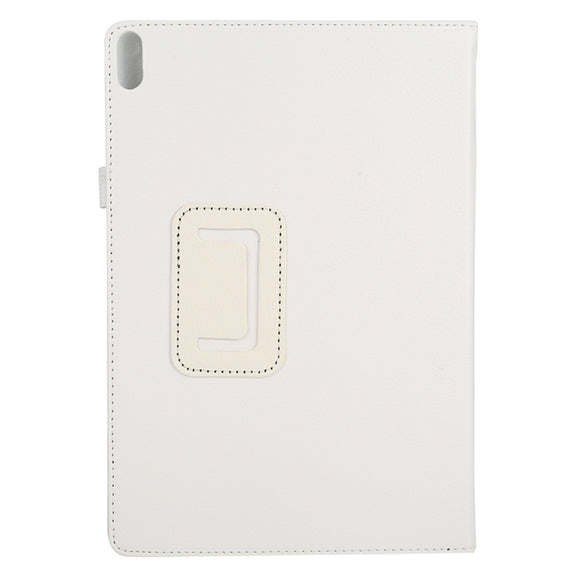 For Lenovo Tab 4 10 Plus (TB-X704) / Tab 4 10 (TB-X304) Litchi Texture Solid Color Horizontal Flip Leather Case with Holder & Pen Slot(White)