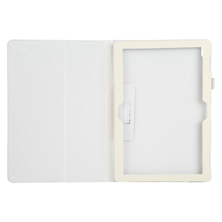 For Lenovo Tab 4 10 Plus (TB-X704) / Tab 4 10 (TB-X304) Litchi Texture Solid Color Horizontal Flip Leather Case with Holder & Pen Slot(White)