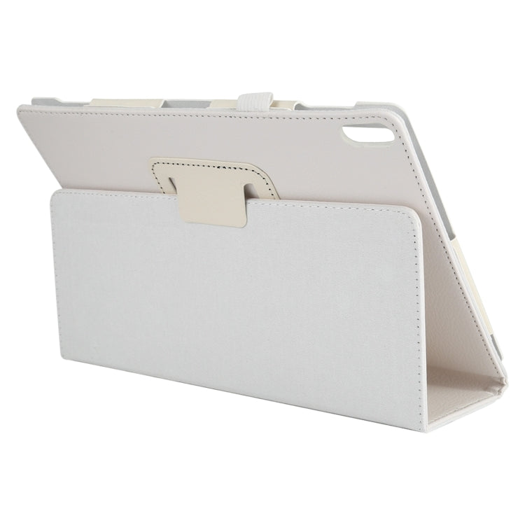 For Lenovo Tab 4 10 Plus (TB-X704) / Tab 4 10 (TB-X304) Litchi Texture Solid Color Horizontal Flip Leather Case with Holder & Pen Slot(White)