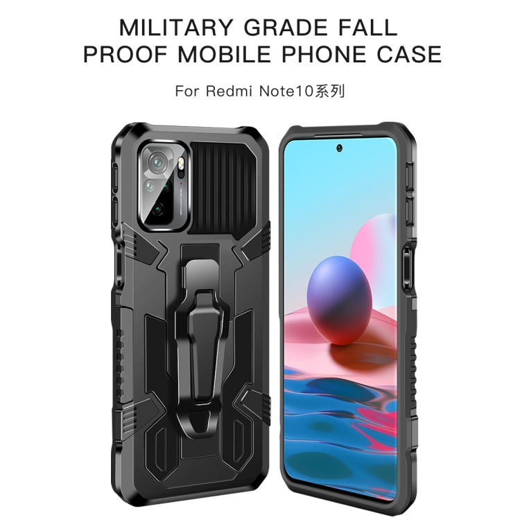 For Xiaomi Redmi Note 10 / 10S Armor Warrior Shockproof PC + TPU Protective Case(Blue)