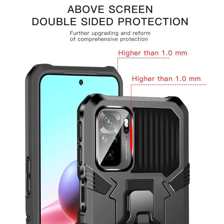For Xiaomi Redmi Note 10 / 10S Armor Warrior Shockproof PC + TPU Protective Case(Blue)