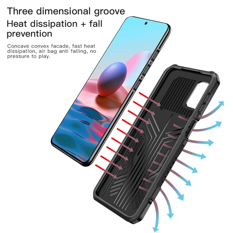 For Xiaomi Redmi Note 10 / 10S Armor Warrior Shockproof PC + TPU Protective Case(Blue)