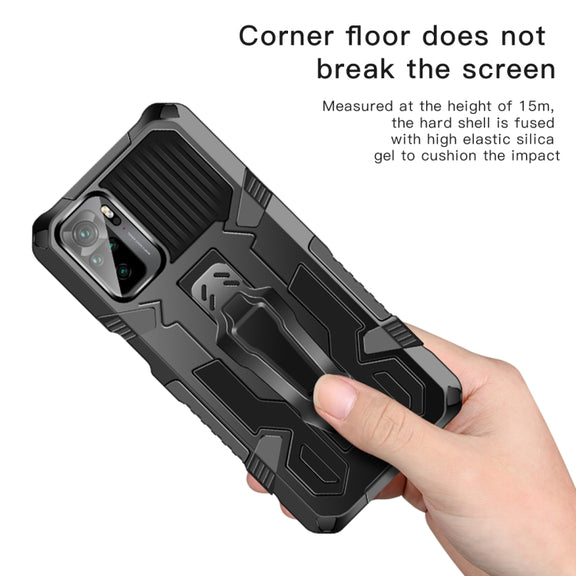 For Xiaomi Redmi Note 10 / 10S Armor Warrior Shockproof PC + TPU Protective Case(Blue)