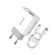 WK WP-U57 Max 18W Maxspeed QC3.0 Fast Charger +  USB to Micro USB Data Cable, Plug Type:EU Plug