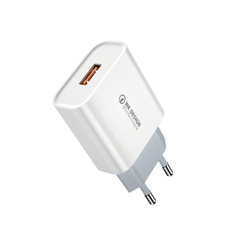 WK WP-U57 Max 18W Maxspeed QC3.0 Fast Charger +  USB to Micro USB Data Cable, Plug Type:EU Plug