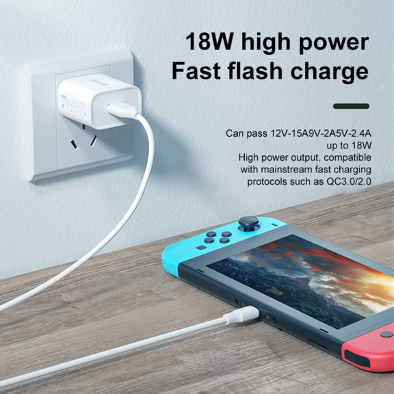 WK WP-U57 Max 18W Maxspeed QC3.0 Fast Charger + USB to 8 Pin Data Cable, Plug Type:US Plug