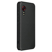 For Samsung Galaxy Xcover 5 Carbon Fiber Texture Horizontal Flip TPU + PC + PU Leather Case with Card Slot(Black)