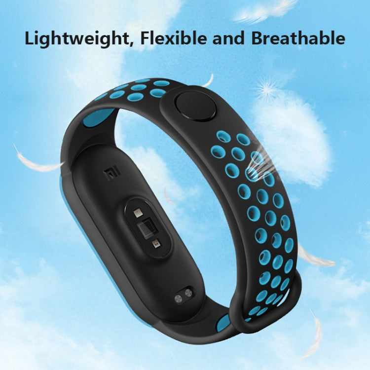 For Xiaomi Mi Band 6 (CA8856) Breathable Silicone Watch Band with Holes(Black+Red)