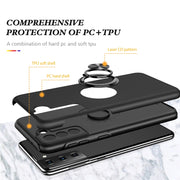 For Samsung Galaxy S21 5G PC + TPU Shockproof Magnetic Protective Case with Invisible Ring Holder(Black)