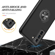 For Samsung Galaxy S21 5G PC + TPU Shockproof Magnetic Protective Case with Invisible Ring Holder(Black)