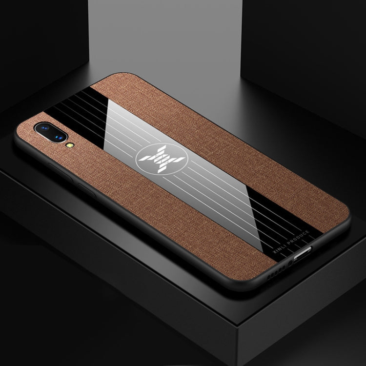 For Vivo X21 UD XINLI Stitching Cloth Texture Shockproof TPU Protective Case(Brown)