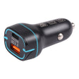 QC USB + USB-C / Type-C Dual Ports Fast Charging Car Charger with Luminous Aperture(Black) - free shipping - PMC TechLife - Order now!