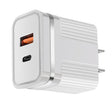 RSY USB + USB-C / Type-C Dual Ports Fast Charging Travel Charger, US Plug(White) - free shipping - PMC TechLife - Order now!