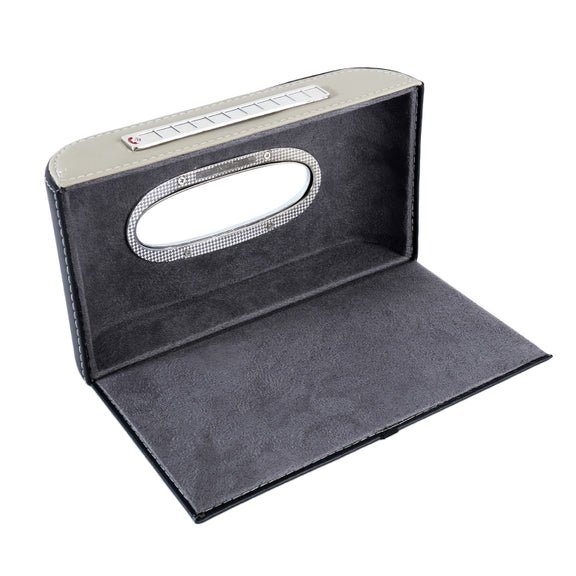 Universal Car Tissue Box with Temporary Parking Phone Number Card(Black)