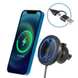 Mriowiz M-2002W 15W 360-degree Rotating MagSafe Magnetic Car Wireless Charger for iPhone 12 Series, with USB + USB-C / Type-C Data Cable, Cable Length: 1m - Wireless Charger Holders by PMC TechLife | Online Shopping South Africa | PMC TechLife