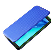 For Blackview BV6300 Pro Carbon Fiber Texture Horizontal Flip TPU + PC + PU Leather Case with Card Slot(Blue)