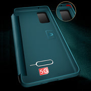For Samsung Galaxy S20 FE Side Window View Shockproof Horizontal Flip Leather Case(Green)