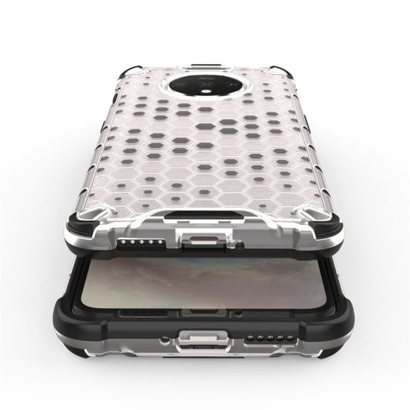 For OnePlus 7T Shockproof Honeycomb PC + TPU Case(Black)