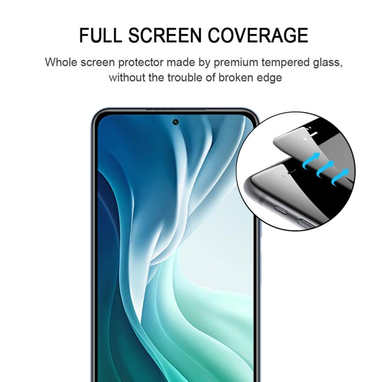 For Xiaomi Mi 11i Edge Glue 25 PCS 9H HD 3D Curved Edge Tempered Glass Film(Black)