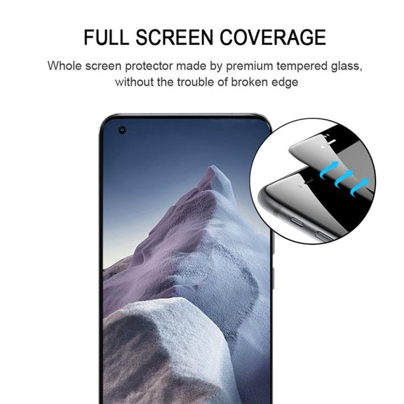For Xiaomi Mi 11 Ultra Edge Glue 25 PCS 9H HD 3D Curved Edge Tempered Glass Film(Black)