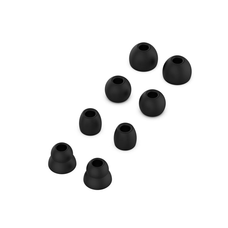 4 Pairs Wireless Earphone Replaceable Silicone Ear Cap Earplugs for Huawei FreeBuds 4i / FreeLace Pro / Active Noise Canceling Earphones 3(Black)