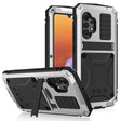 For Samsung Galaxy A32 4G R-JUST Waterproof Shockproof Dustproof Metal + Silicone Protective Case with Holder(Silver) - free shipping - PMC TechLife - Order now!
