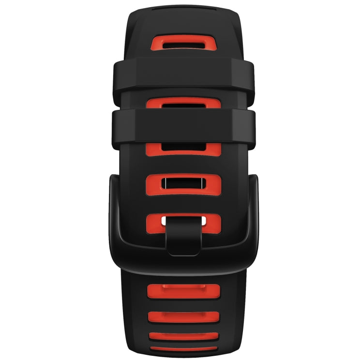 Compatible with Garmin Instinct / Instinct Esports Two-color Silicone Watch Band(Black+Red)
