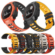 Compatible with Garmin Instinct / Instinct Esports Two-color Silicone Watch Band(Black+Red)