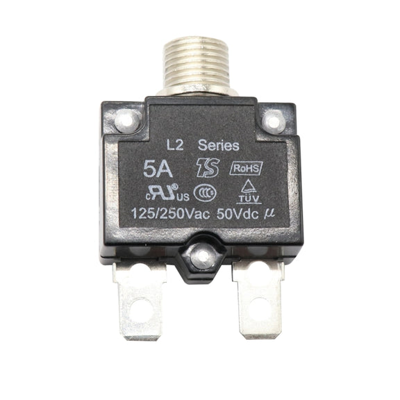 L2 Series 50V Car Overload Protector Manual Reset DC Circuit Breaker with Water-resistant Cover, Current:5A