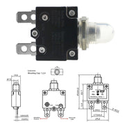 L2 Series 50V Car Overload Protector Manual Reset DC Circuit Breaker with Water-resistant Cover, Current:5A