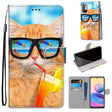 For Xiaomi Redmi Note 10 5G Coloured Drawing Cross Texture Horizontal Flip PU Leather Case with Holder & Card Slots & Wallet & Lanyard(Cat Drinking Soda) - free shipping - PMC TechLife - Order now!