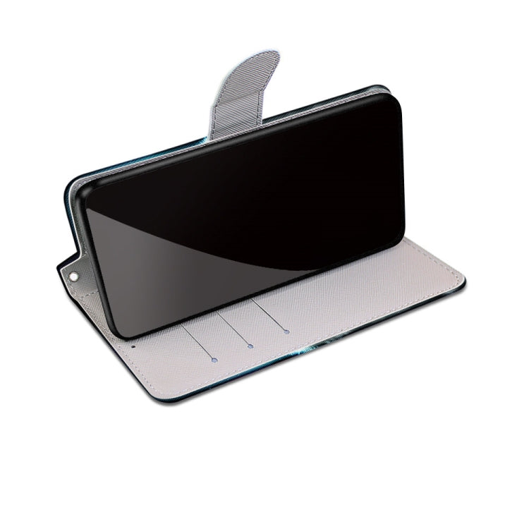 For Xiaomi Redmi Note 10 5G Coloured Drawing Cross Texture Horizontal Flip PU Leather Case with Holder & Card Slots & Wallet & Lanyard(Pensive Wolf)