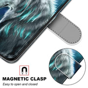 For Xiaomi Redmi Note 10 5G Coloured Drawing Cross Texture Horizontal Flip PU Leather Case with Holder & Card Slots & Wallet & Lanyard(Pensive Wolf)