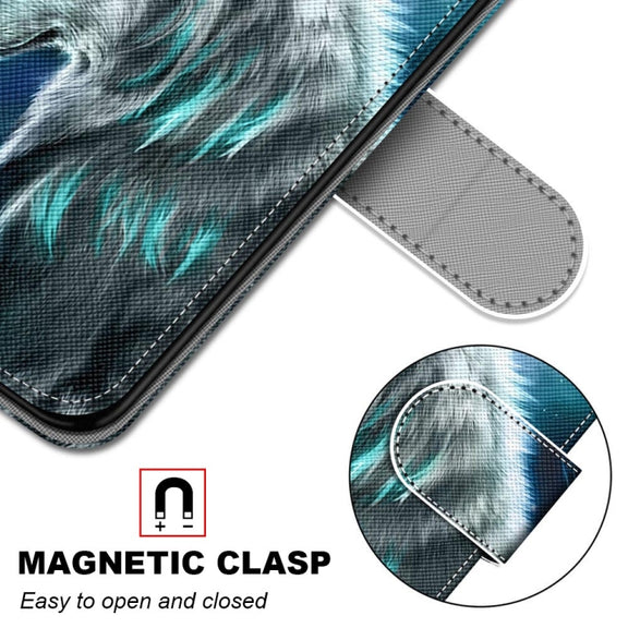 For Xiaomi Redmi Note 10 5G Coloured Drawing Cross Texture Horizontal Flip PU Leather Case with Holder & Card Slots & Wallet & Lanyard(Pensive Wolf)
