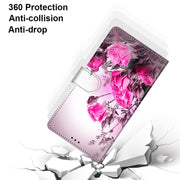For Xiaomi Redmi Note 10 5G Coloured Drawing Cross Texture Horizontal Flip PU Leather Case with Holder & Card Slots & Wallet & Lanyard(Wild Rose)