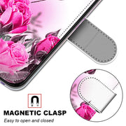 For Xiaomi Redmi Note 10 5G Coloured Drawing Cross Texture Horizontal Flip PU Leather Case with Holder & Card Slots & Wallet & Lanyard(Wild Rose)